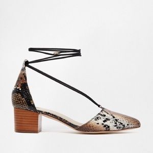 Oregon Lace-Up Pointed Heels in Snake